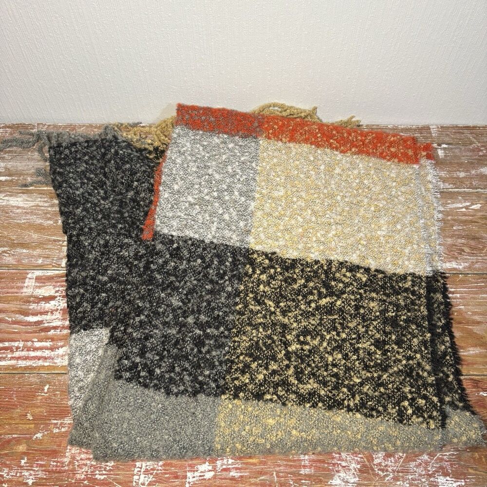 Multicolor Patchwork Oversized Scarf Soft Fall Wi… - image 2